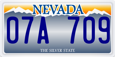 NV license plate 07A709