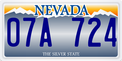 NV license plate 07A724