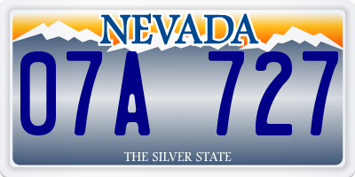 NV license plate 07A727