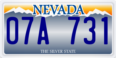 NV license plate 07A731