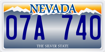 NV license plate 07A740