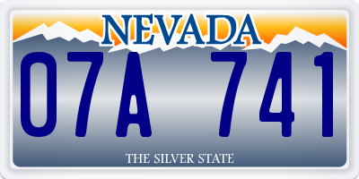 NV license plate 07A741