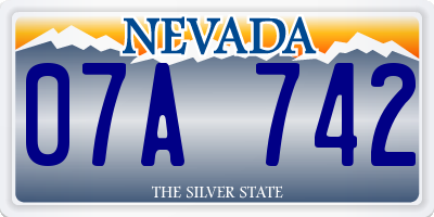 NV license plate 07A742