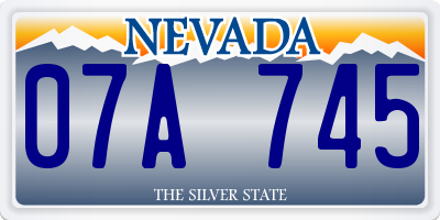 NV license plate 07A745