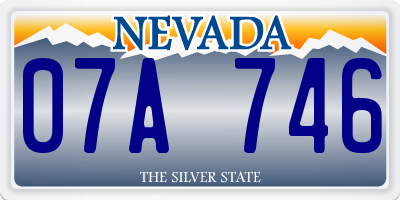 NV license plate 07A746