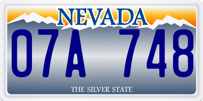 NV license plate 07A748