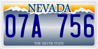 NV license plate 07A756