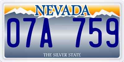 NV license plate 07A759