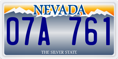 NV license plate 07A761