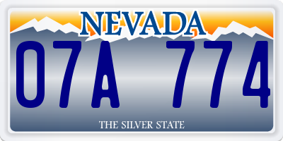 NV license plate 07A774