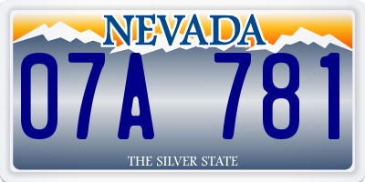 NV license plate 07A781