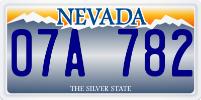 NV license plate 07A782