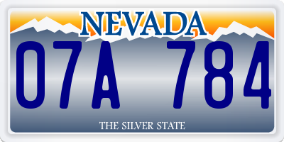 NV license plate 07A784