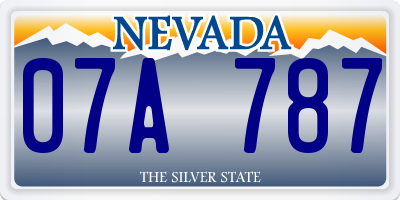 NV license plate 07A787