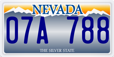 NV license plate 07A788