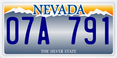 NV license plate 07A791