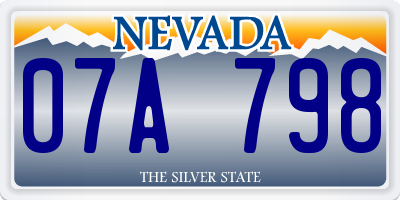 NV license plate 07A798