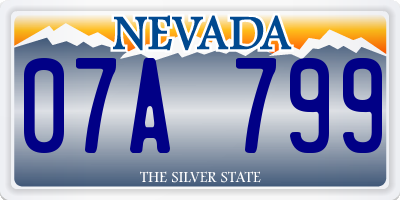 NV license plate 07A799