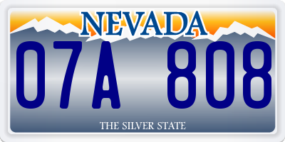 NV license plate 07A808