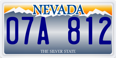 NV license plate 07A812