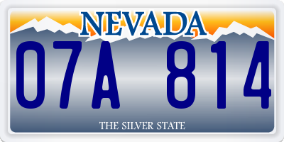 NV license plate 07A814