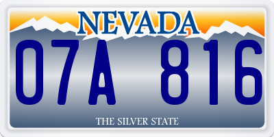 NV license plate 07A816