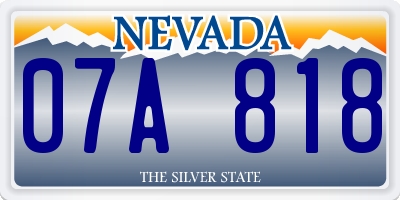 NV license plate 07A818