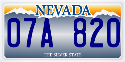 NV license plate 07A820