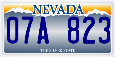 NV license plate 07A823