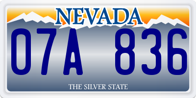 NV license plate 07A836