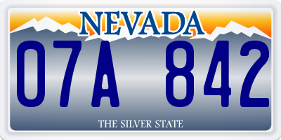 NV license plate 07A842