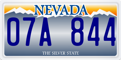 NV license plate 07A844