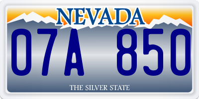 NV license plate 07A850