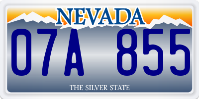 NV license plate 07A855