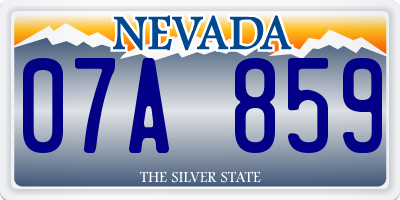 NV license plate 07A859