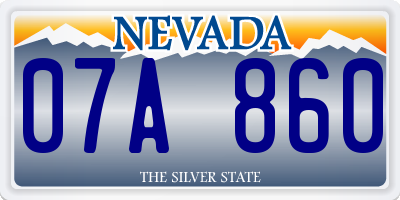 NV license plate 07A860