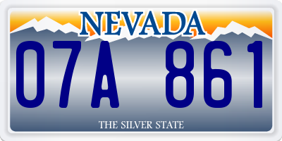 NV license plate 07A861