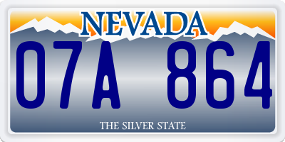 NV license plate 07A864