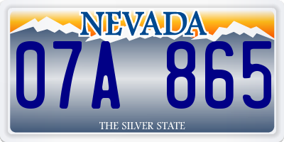 NV license plate 07A865