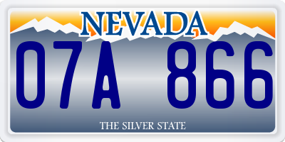 NV license plate 07A866