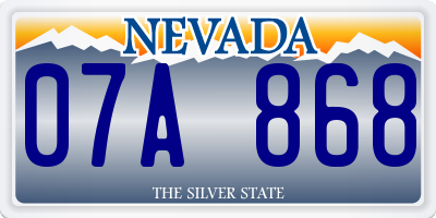 NV license plate 07A868