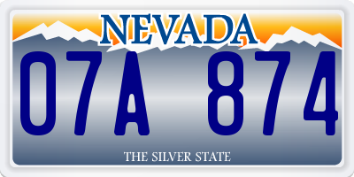 NV license plate 07A874