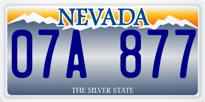 NV license plate 07A877