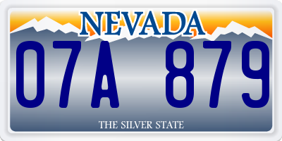 NV license plate 07A879