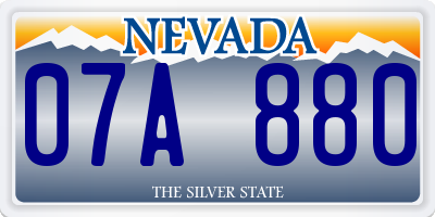 NV license plate 07A880