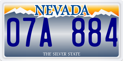 NV license plate 07A884