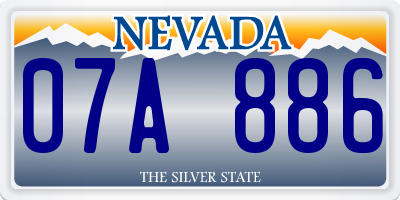 NV license plate 07A886