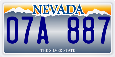 NV license plate 07A887