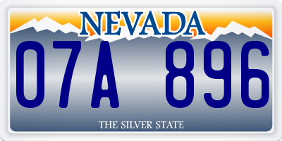 NV license plate 07A896