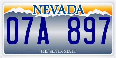 NV license plate 07A897